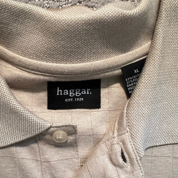 Haggar Mens Polo shirt short sleeves Tan NWT - Picture 2 of 3